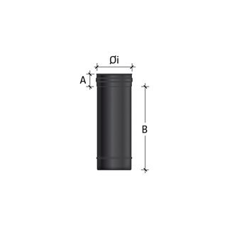 Kit Inox Noir conduit de cheminée Dia 80mm, 1.5m pour poêle à pellet