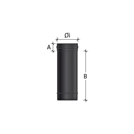 Kit Inox Noir conduit de cheminée Dia 80mm, 1.5m pour poêle à pellet