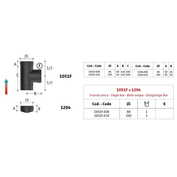 KIT CONDUIT ISOLE EN INTERIEUR - 3 MÈTRES Diamètre intérieur 80 Finition  Inox