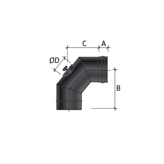 Kit conduit de cheminée pour poêle à pellet DIA. 80mm