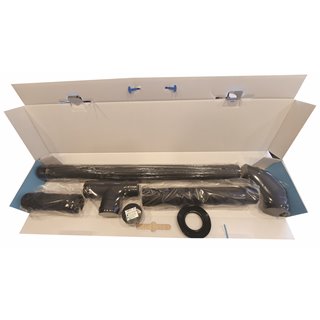 Kit Inox Noir conduit de cheminée Dia 80mm, 1.5m pour poêle à pellet