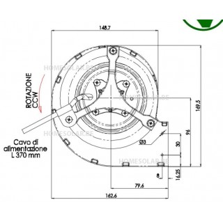 Ventilateur centrifuge TRIAL CAD12R-001 Poêle à pellet (granulés)