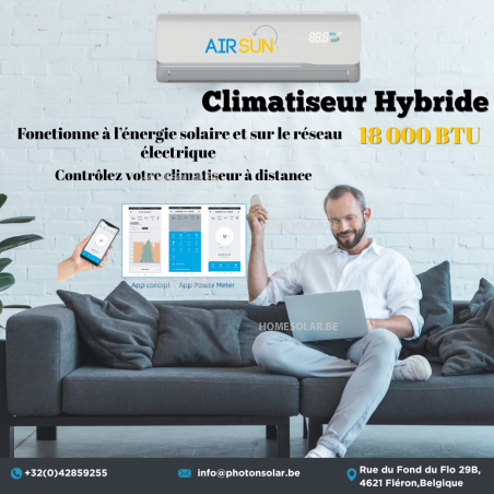 CLIMATISEUR HYBRIDE AIRSUN 18 000 BTU